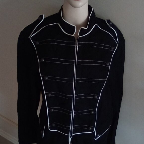 Tripp NYC Daang Goodman Steampunk Admiral VTG Black White Jacket XL - Picture 8 of 8